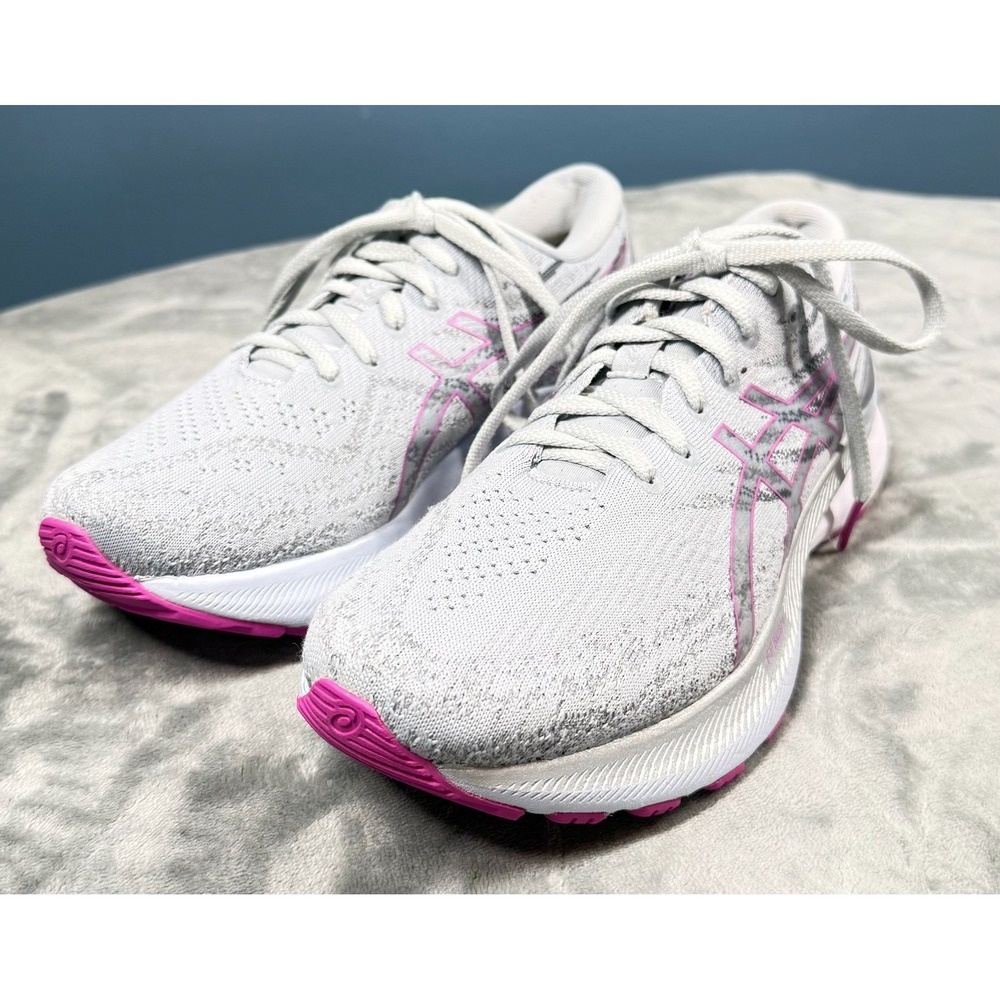 Asics Gel Kayano 29 Womens 9 Gray Pink Running Shoes Stability Sneakers